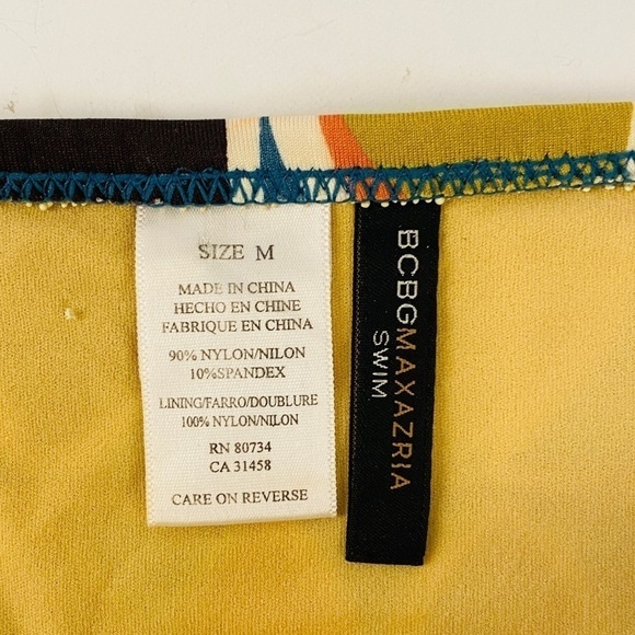 BCBGMAXAZRIA bathing suit bottom geometric bikini olive blue coral brown green - Picture 5 of 12